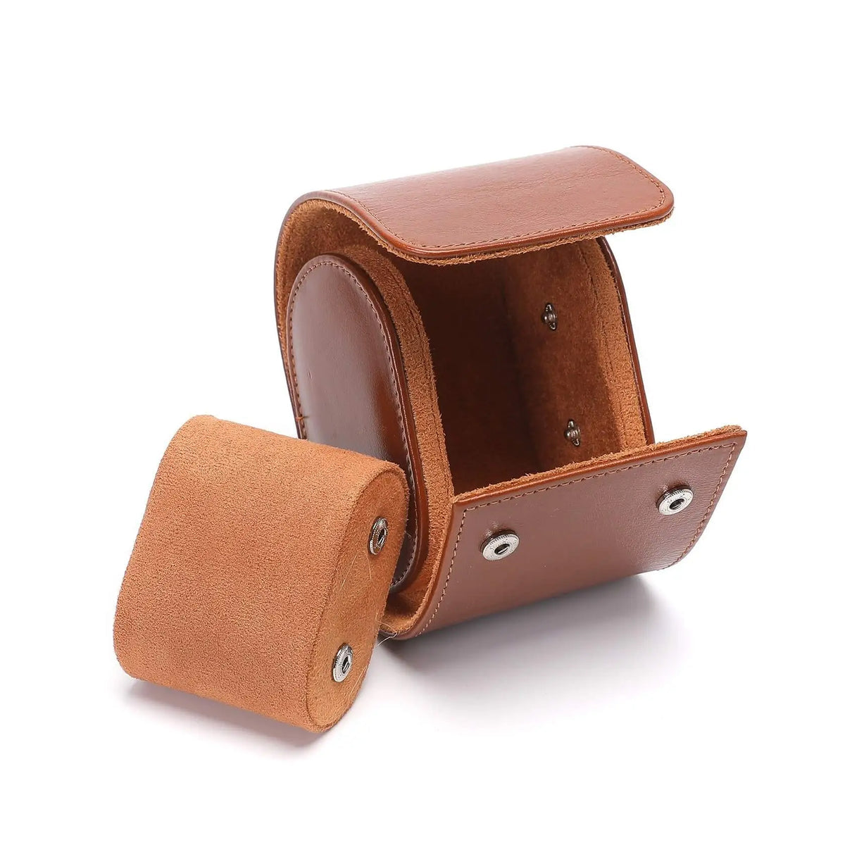 Boîte Cuir Marron Double Ouverture