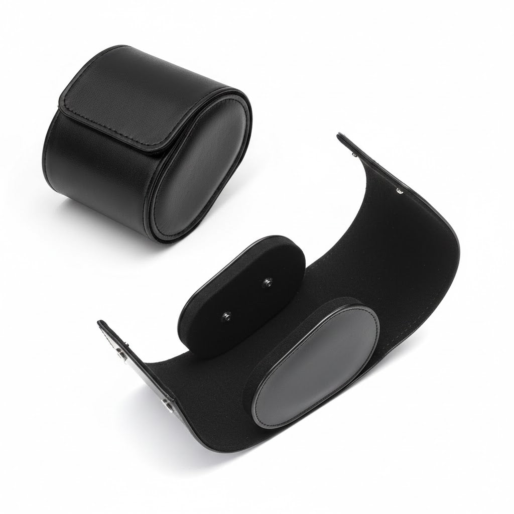 Boîte Cuir Noir Double Ouverture